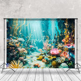Aperturee - Colorful Coral Seaweed Undersea Animals Backdrop